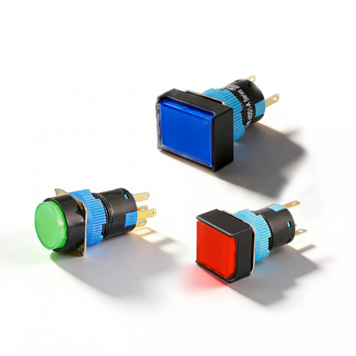 HBS1-AY-11D пластиковая кнопка CE 16 мм круглый квадрат с подсвечением spdt no nc мгновенная кнопка