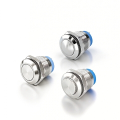 HBGQ16F-10Z 16mm pushbutton latching one normally open flat round head anti vandal ss Printer industrial equipment switch