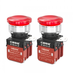 HB-K20S-MD/C mushroom push button 30MM 2no2nc red green led 660v switches