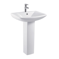 Barry 600mm Basin with Full pedestal -1 Tap Hole