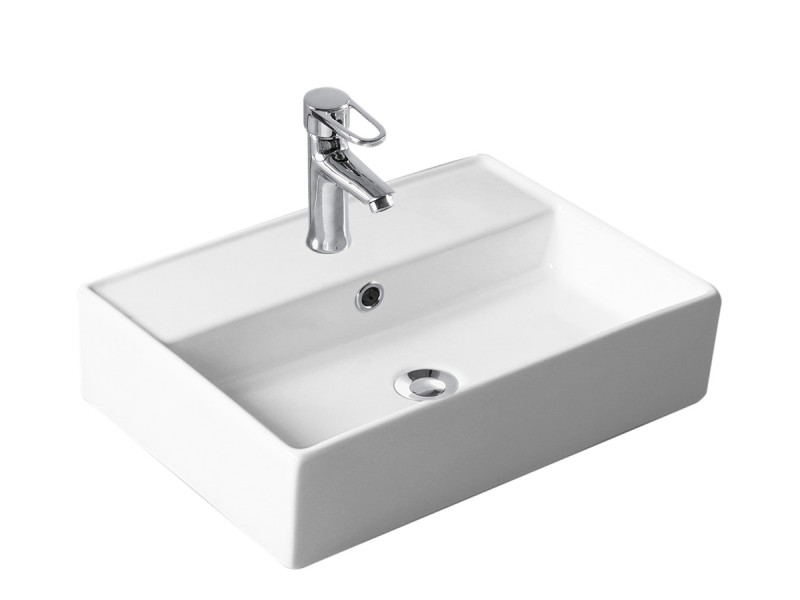 500 x 350mm Gloss White 1TH Rectangular Counter Top Basin