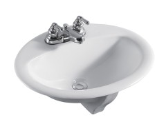 20x17 in. Drop-in Oval Basin white
