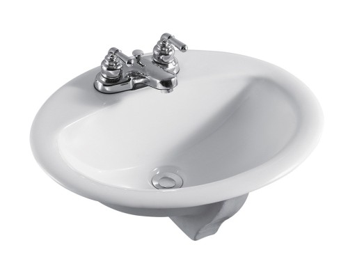 20x17 in. Drop-in Oval Basin white