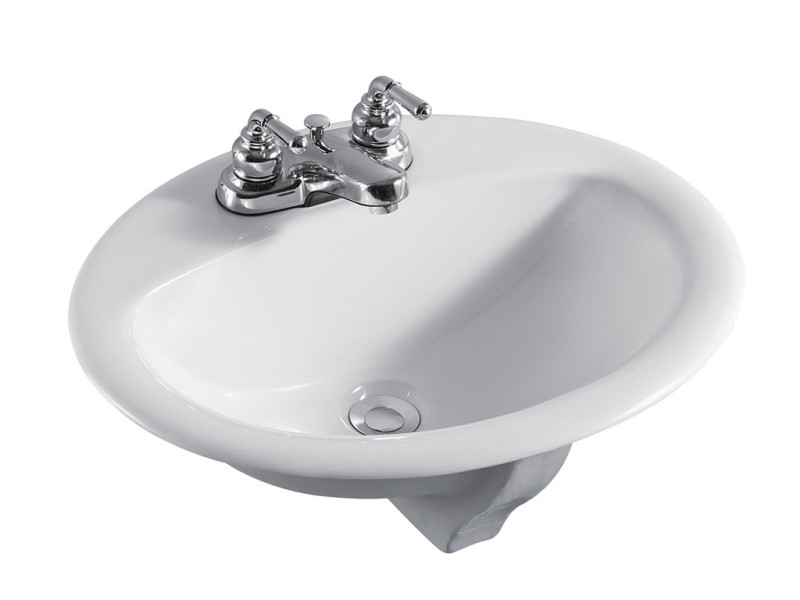 20x17 in. Drop-in Oval Basin white