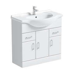 800mm White Free Standing Bathroom Cabinet with Basin