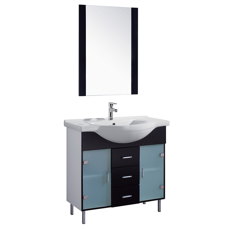Kingstar Black and Blue Free Standing Vanity Unit and Ceramic Basin 850mm