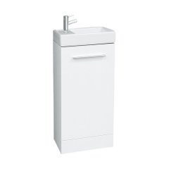 400mm White Floorstanding Bathroom Vanity with Ceramic Basin