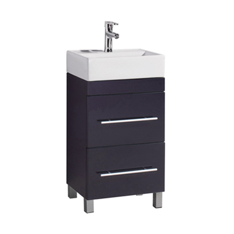Custom Dark Blue 420mm Bathroom Cabinet With Ceramic Sink
