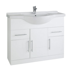 800mm White Free Standing Bathroom Cabinet with Basin