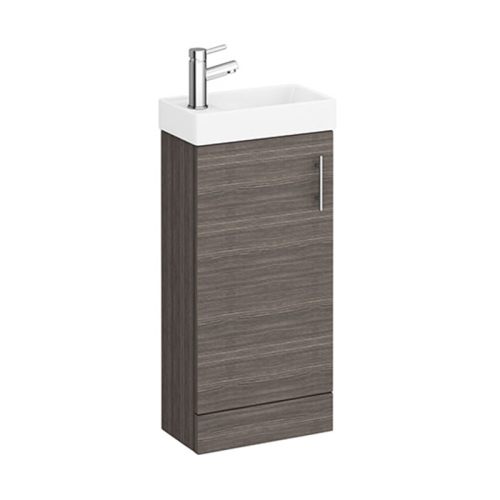 400mm White Floor Mounted Vanity Unit and Ceramic Basin