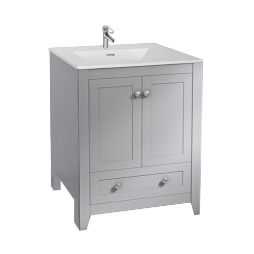 Grey 610mm Floorstanding Vanity Unit and Ceramic Basin