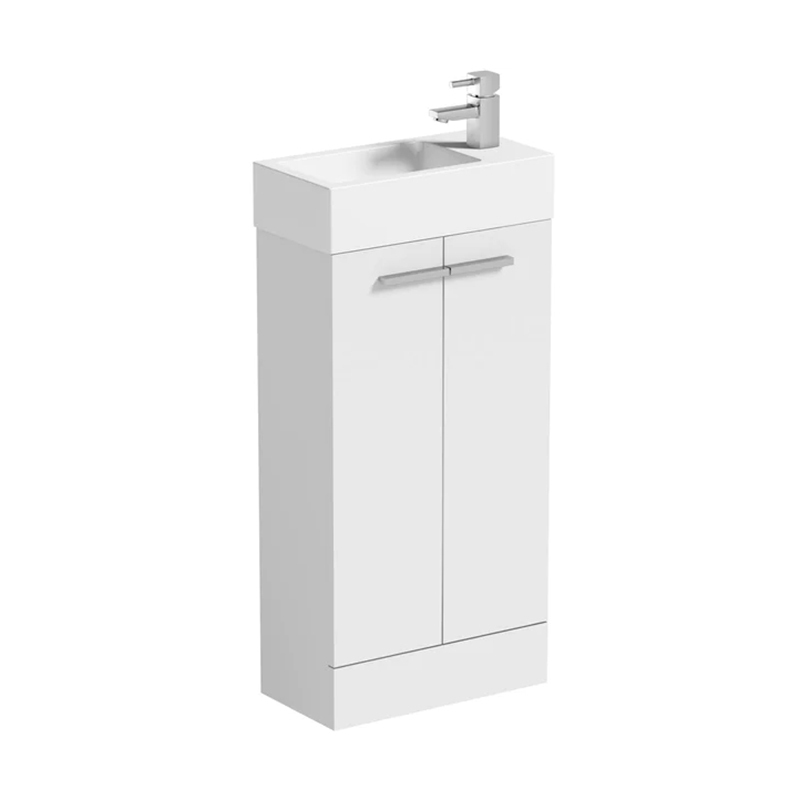 498mm White Floor Mounted Bathroom Vanity Unity and Ceramic Basin
