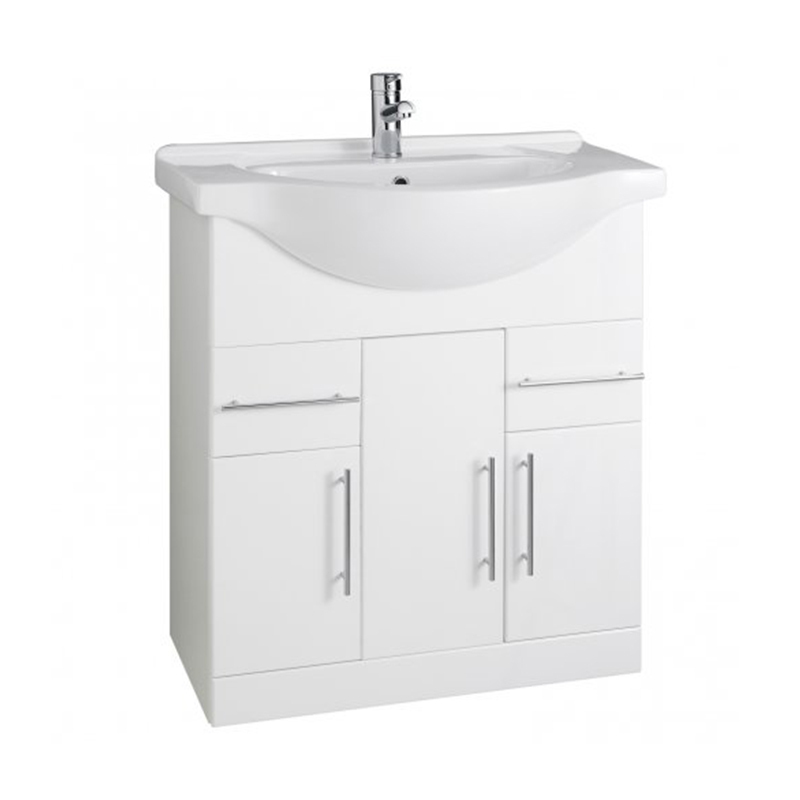 800mm White Free Standing Bathroom Cabinet with Basin