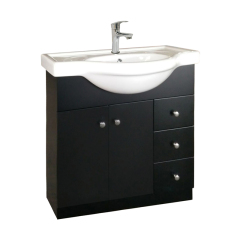 European Style White Free Standing Bathroom Furniture Unit with Ceramic Countertop Basin