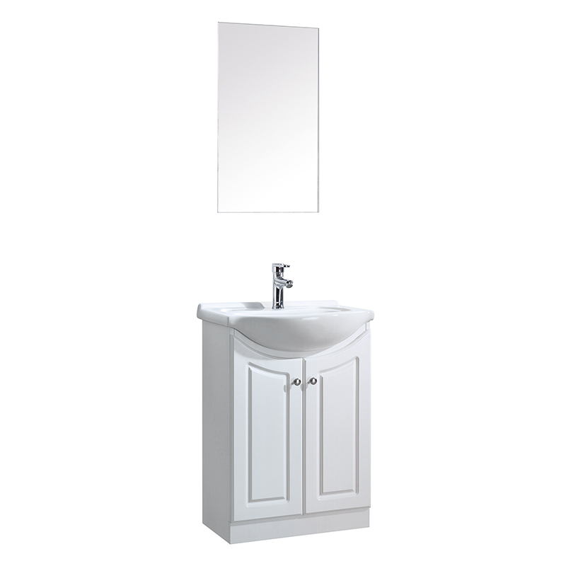 Modern 600mm White Floor Mounted Bathroom Furniture Vanity Unit with Sink