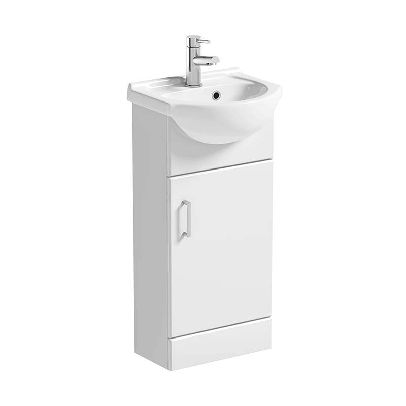 White 450mm Free Standing Bathroom Vanity with Ceramic Sink