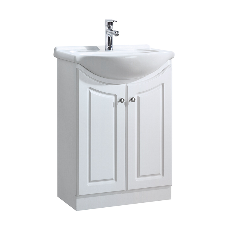 Modern 600mm White Floor Mounted Bathroom Furniture Vanity Unit with Sink