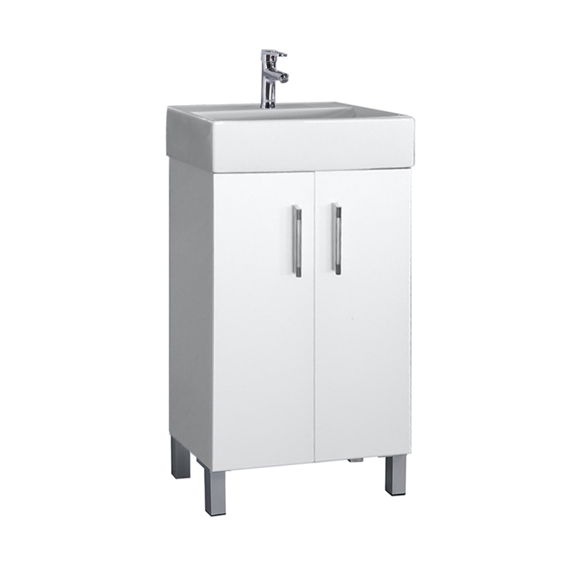 White 420mm Floorstanding Vanity Unit and Ceramic Basin