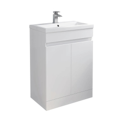 610mm White Floor Mounted Bathroom Vanity with Sink