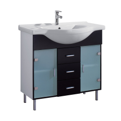 Kingstar Black and Blue Free Standing Vanity Unit and Ceramic Basin 850mm