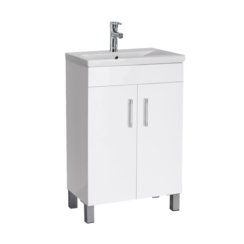 610mm White Floorstanding Bathroom Cabinet with Sink