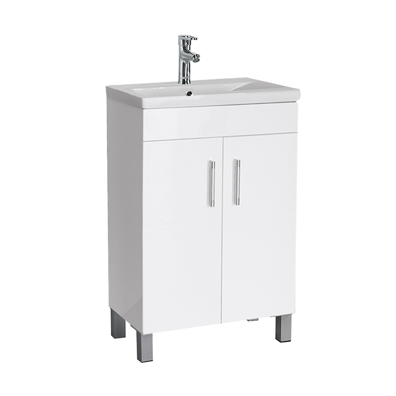 610mm White Floorstanding Bathroom Cabinet with Sink