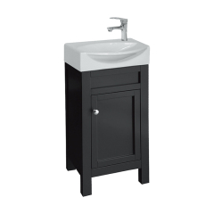 40cm Black Floorstanding Bathroom Furniture with Ceramic Sink