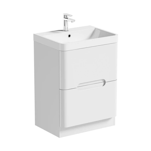 White 61cm Floor Standing Single Sing Bathroom Vanity