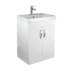 610mm White Floorstanding Bathroom Cabinet with Sink