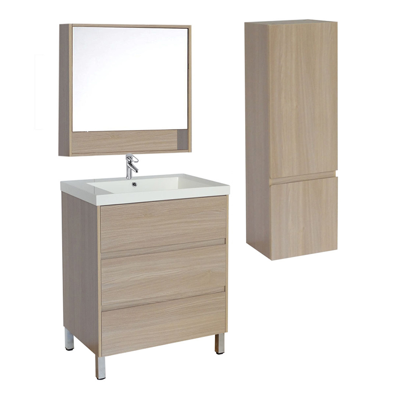 Hot Sale White 76cm Freestanding Bathroom Cabient with Ceramic Basin