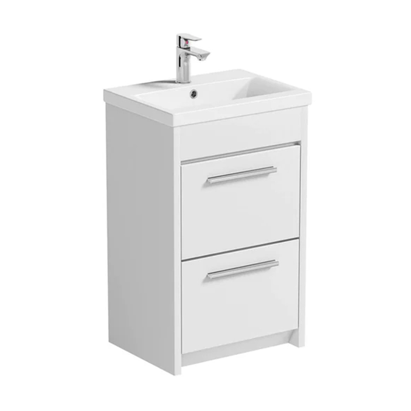 Grey 510mm Floorstanding Bathroom Cabinet with Ceramic Basin