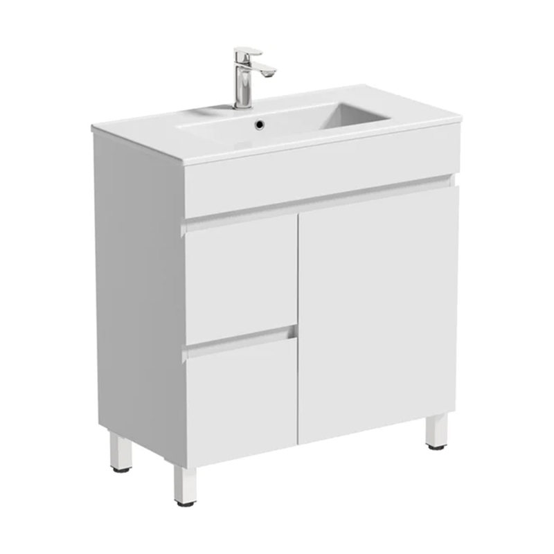 810mm White Floor Mounted Bathroom Vanity Unity and Ceramic Basin