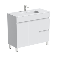 101cm White Free Standing Single Sink Bathroom Vanity
