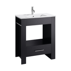 Black 81cm Free Standing Bathroom Vanity with Ceramic Sink