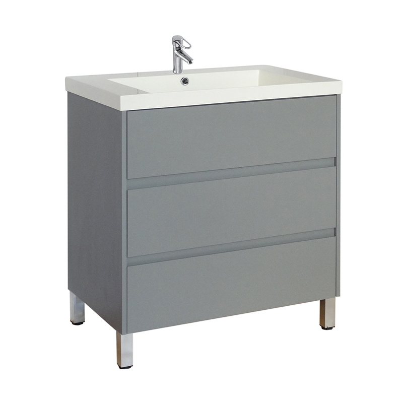Hot Sale White 76cm Freestanding Bathroom Cabient with Ceramic Basin