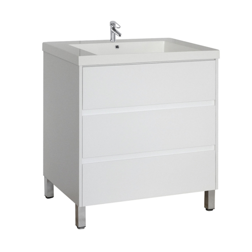 Hot Sale White 76cm Freestanding Bathroom Cabient with Ceramic Basin
