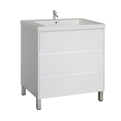 Hot Sale White 76cm Freestanding Bathroom Cabient with Ceramic Basin