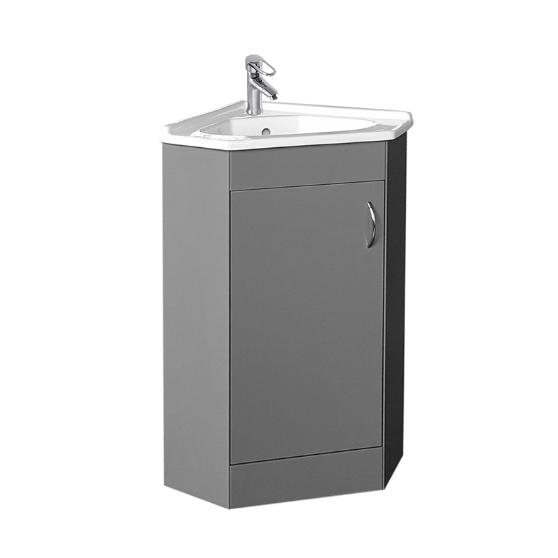 White 410mm Floor Mounted Bathroom Cabinet with Ceramic Sink