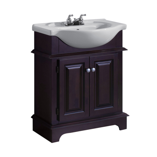 Dark Wood 610mm Floor Standing Vanity Unit and Sink