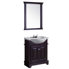 Dark Wood 610mm Floor Standing Vanity Unit and Sink