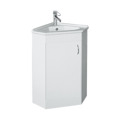 White 410mm Floor Mounted Bathroom Cabinet with Ceramic Sink