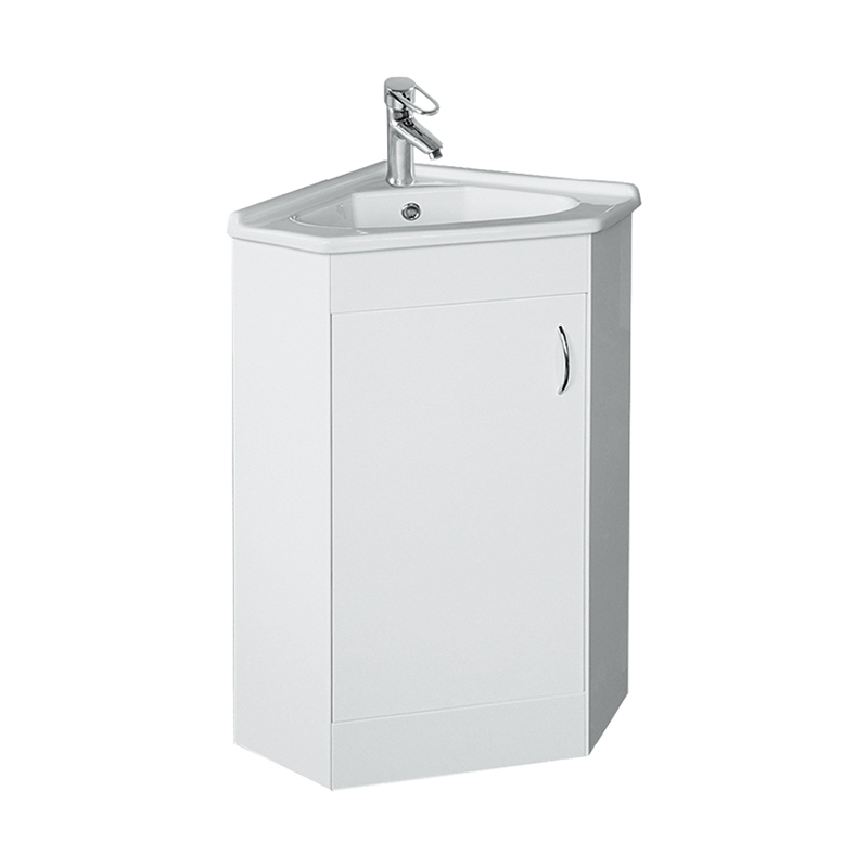 White 410mm Floor Mounted Bathroom Cabinet with Ceramic Sink
