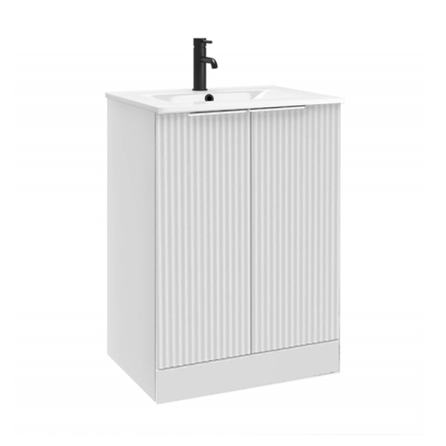 Custom White 610mm Freestanding Bathroom Furniture with Basin
