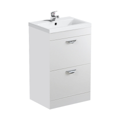 610mm White Floorstanding Vanity Unit and Basin