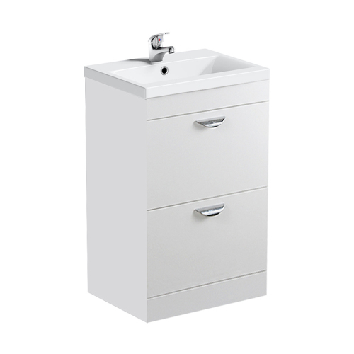 610mm White Floorstanding Vanity Unit and Basin