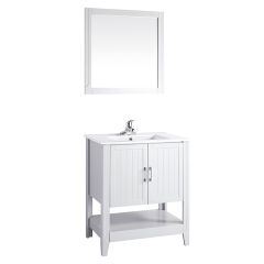 White 810mm Free Standing Bathroom Vanity with Ceramic Sink