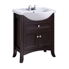 Dark Wood 610mm Freestanding Bathroom Furniture with Sink