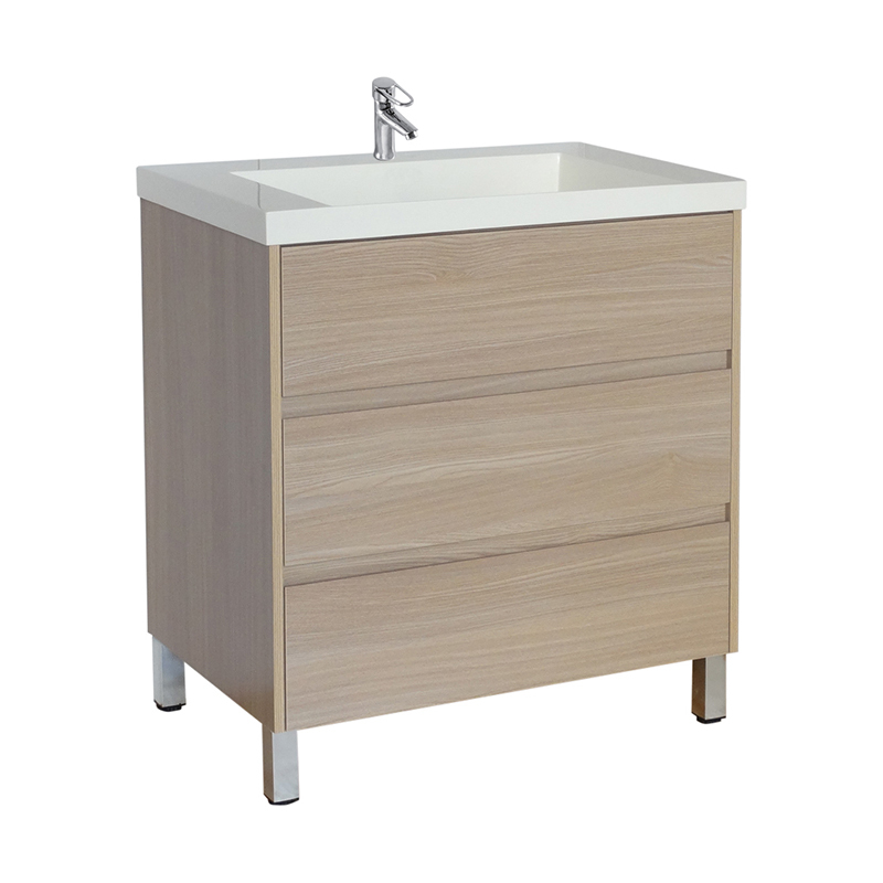 Hot Sale White 76cm Freestanding Bathroom Cabient with Ceramic Basin