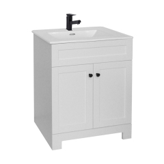 White 610mm Floorstanding Bathroom Vanity with Ceramic Basin