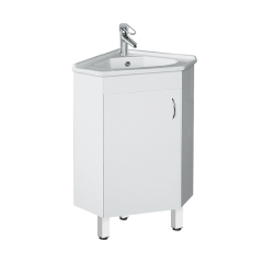 White 410mm Floor Mounted Bathroom Cabinet with Ceramic Sink